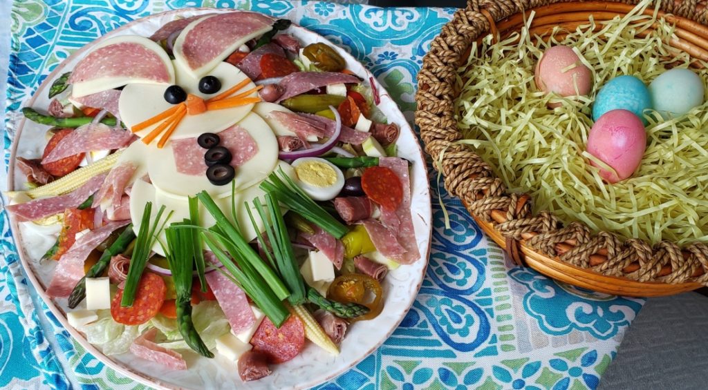 easter eggs and decorative antipasto