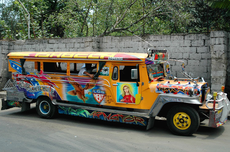 a bus in the Phillipines