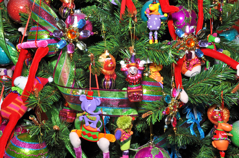 childrens ornaments on a christmas tree