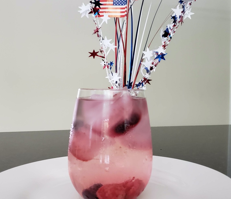 4th Of July Berry Ice Cubes  and Water