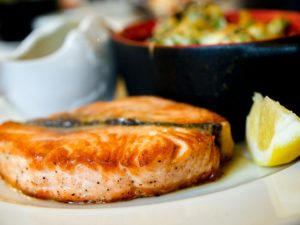 Baked Salmon on a Plate