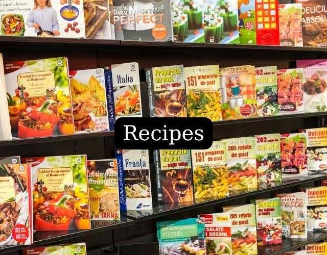 cook book section of book store